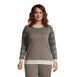 Women's Plus Size Long Sleeve Sport Knit Jacquard Sweatshirt Tunic, Front