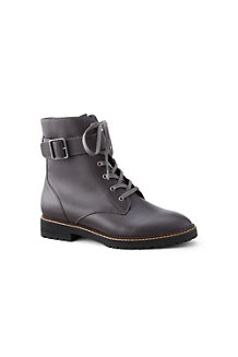 Women's Leather Buckle Boots