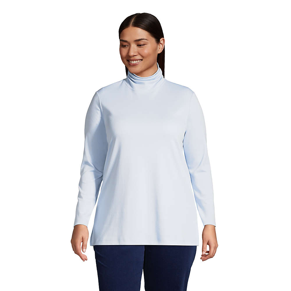 Women's Plus Size Supima Cotton Turtleneck Tunic, Front