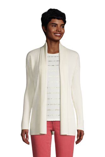 ribbed open front cardigan