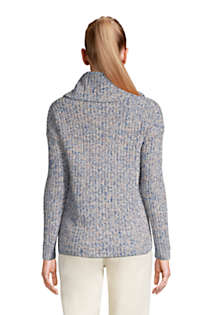 Women's Petite Cozy Lofty Cowl Neck Sweater, Back