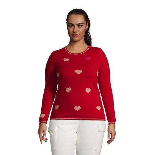 Kaschmir-Pullover Gemustert mit rundem Ausschnitt für Damen