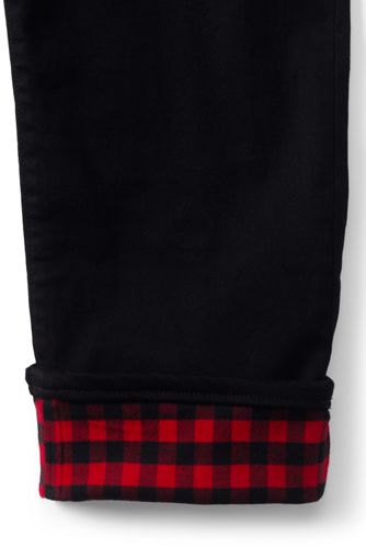 slim fit flannel lined jeans