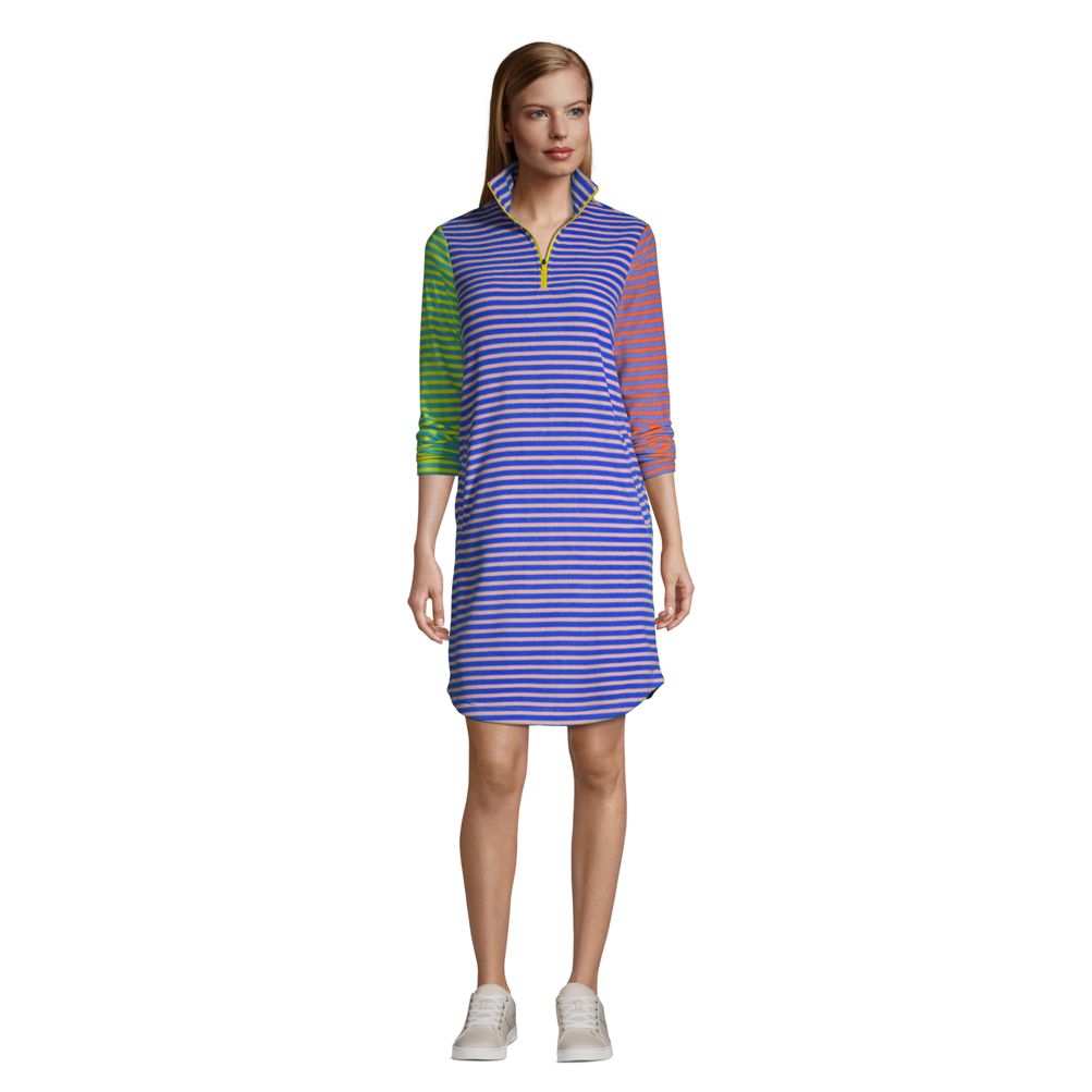 Women's Long Sleeve Fleece Quarter Zip Dress | Lands' End