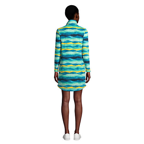 Women's Long Sleeve Fleece Quarter Zip Dress - Secondary