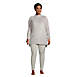 Women's Plus Size Cozy Pajama Set Long Sleeve Top and Print Leggings, Front