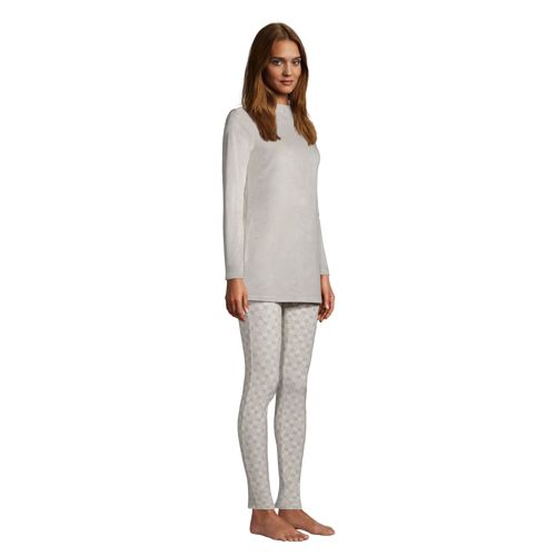 women's cozy pajama set long sleeve top and print leggings