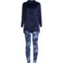 Women's Cozy Pajama Set Long Sleeve Top and Print Leggings, Front