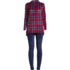 Women's Petite Cozy Pajama Set Long Sleeve Top and Print Leggings, Front
