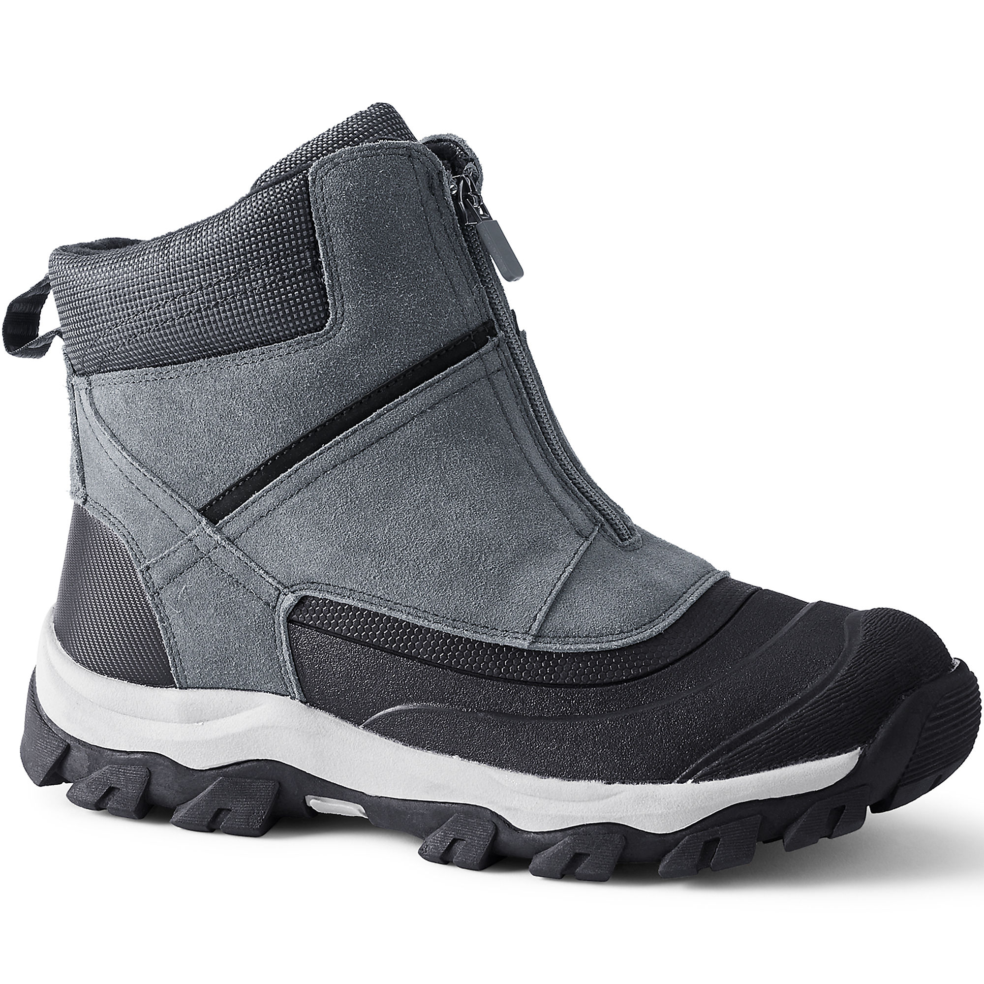 Lands End Men's Squall Zip Insulated Winter Snow Boots (Pewter, various sizes)
