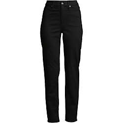 Women's High Rise Straight Leg Ankle Jeans Black, Front