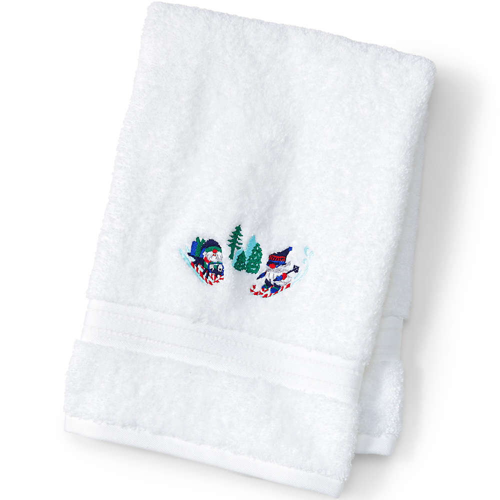 Premium Supima Cotton Embroidered Hand Towel, Front