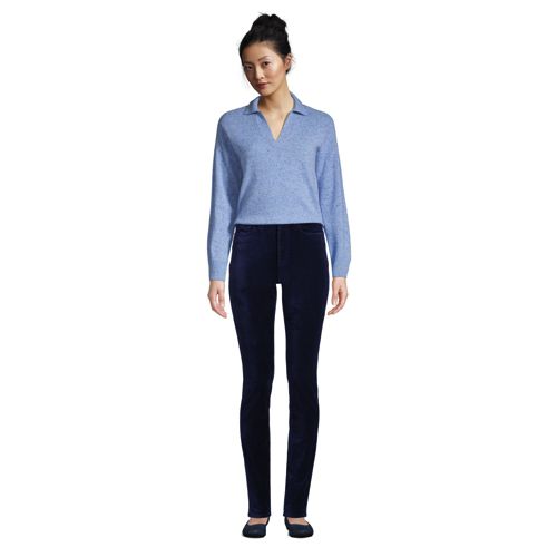 Pantalon Slim Taille Haute en Velours Stretch, Femme Stature Standard image number 4