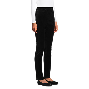 Pantalon Slim Taille Haute en Velours Stretch, Femme Stature Standard image number 1