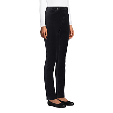 Pantalon Slim Taille Haute en Velours Stretch, Femme Stature Standard image number 1