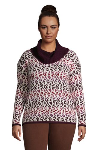 women's plus size cowl neck sweaters