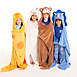 Kids Hooded Fleece Critter Blanket, alternative image