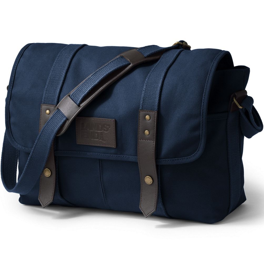 Waxed Canvas Messenger Bag | Lands' End