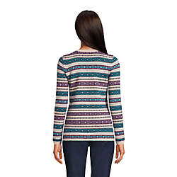 Women's Cashmere Crewneck Sweater - Jacquard, Back
