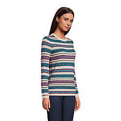 Women's Cashmere Crewneck Sweater - Jacquard, alternative image