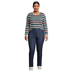Women's Plus Size Cashmere Crewneck Sweater - Jacquard, alternative image
