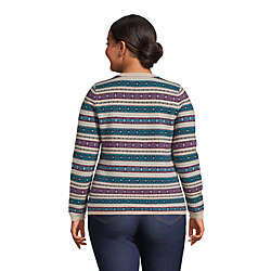 Women's Plus Size Cashmere Crewneck Sweater - Jacquard, Back
