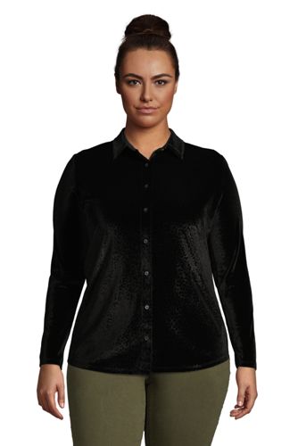 plus size velvet shirt