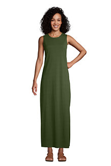 Women's Cotton Jersey Sleeveless Cover-up Maxi Dress