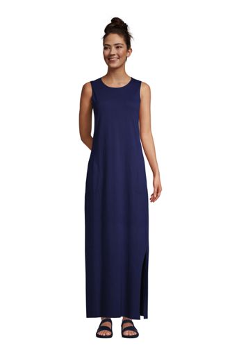 Women's Cotton Jersey Sleeveless Cover-up Maxi Dress