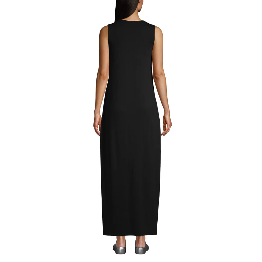 Women's Cotton Jersey Sleeveless Swim Cover Up Maxi Dress view 1