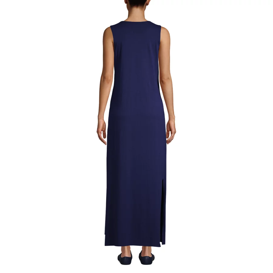 Women's Cotton Jersey Sleeveless Swim Cover Up Maxi Dress