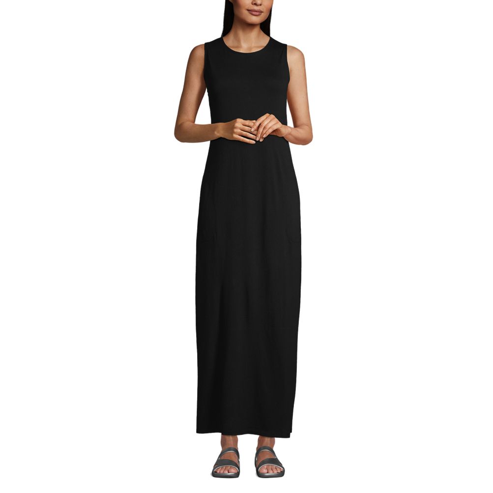 Women's Cotton Jersey Sleeveless Swim Cover-up Maxi Dress | Lands' End