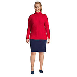 Women's Plus Size Cozy Lofty Bobble Turtleneck Sweater, alternative image