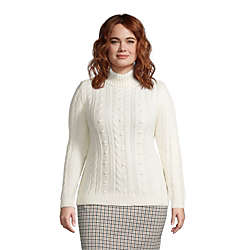 Women's Plus Size Cozy Lofty Bobble Turtleneck Sweater, Front