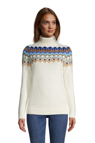 roll neck fair isle jumper