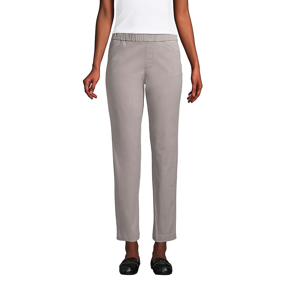 Women's Mid Rise Pull On Chino Ankle Pants, Front