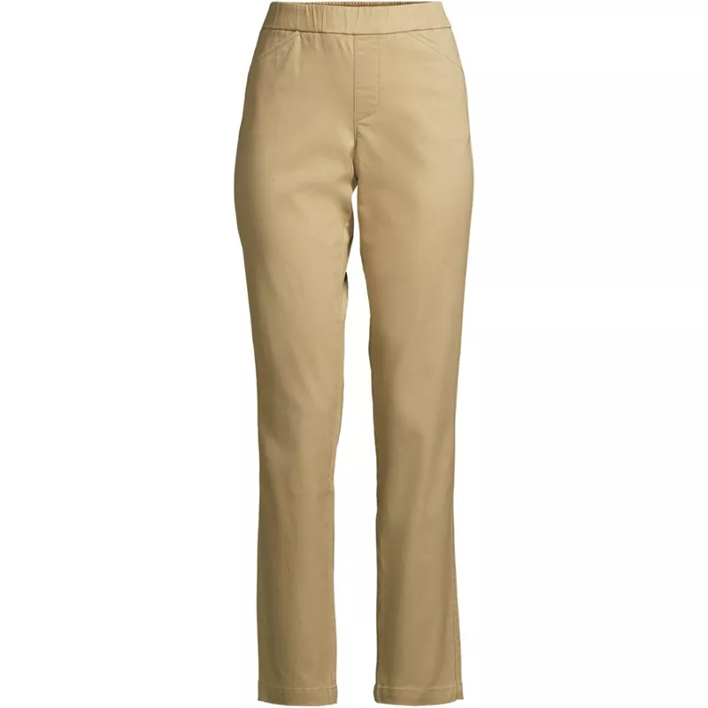 Women's Mid Rise Pull On Chino Ankle Pants, Front
