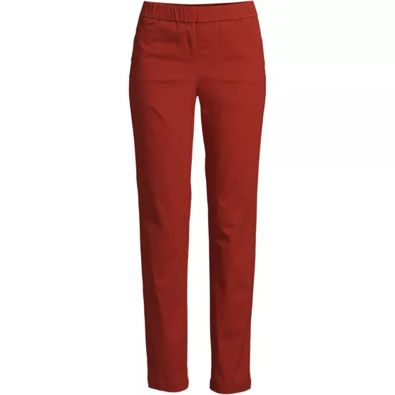 Women's Mid Rise Pull On Chino Ankle Pants - primary