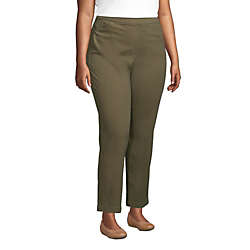 Women's Plus Size Mid Rise Pull On Chino Ankle Pants, alternative image