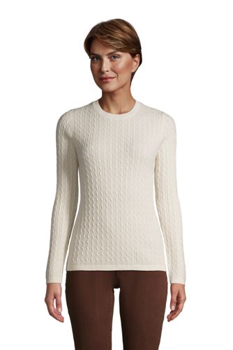 Kaschmir Pullover Mit Zopfmuster Fur Damen Lands End