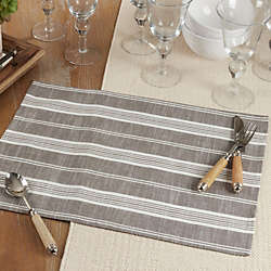 Saro Lifestyle Striped Cotton Placemats- Set 4, alternative image
