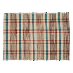 Saro Lifestyle Plaid Woven Water Hyacinth Placemats -Set of 4, Front