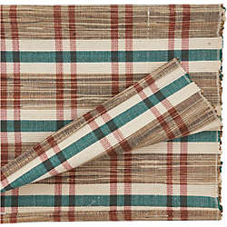 Saro Lifestyle Plaid Woven Water Hyacinth Table Runner, Back
