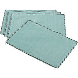 Saro Lifestyle Whip Stitched Cotton Placemats - Set of 4, Front
