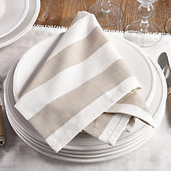 Saro Lifestyle Wide Stripe Cotton Dinner Napkins - Set of 4, alternative image