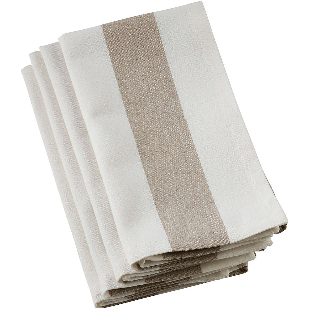 Saro Lifestyle Wide Stripe Cotton Dinner Napkins - Set of 4, Front