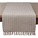 Saro Lifestyle Dashed Woven Cotton Table Runner, Front