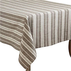 Saro Lifestyle 65x104 Striped Cotton Rectangle Tablecloth, Front