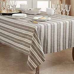 Saro Lifestyle 65x104 Striped Cotton Rectangle Tablecloth, alternative image