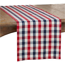 Saro Lifestyle Gingham Check Cotton Table Runner, Front